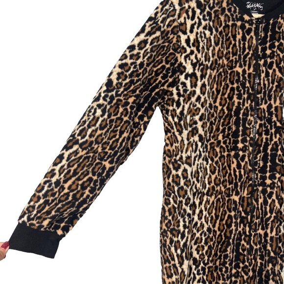 Nick & Nora Pajamas PJs Animal Print Fleece Footie Footed Costume Cheetah Size S - Picture 4 of 11